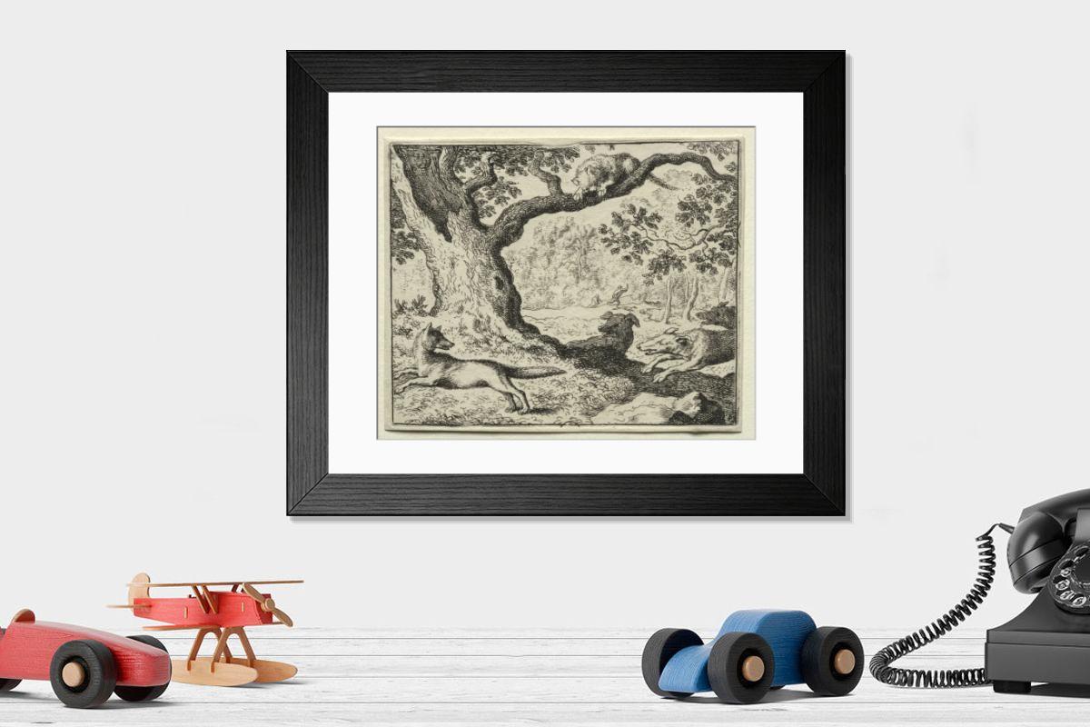 Shown hanging in a room: Modern 14"x12" (36x31cm)