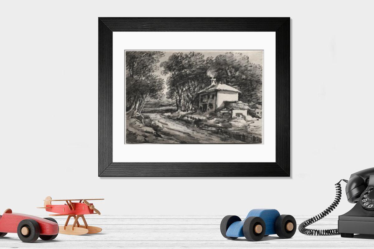 Shown hanging in a room: Modern 14"x12" (36x31cm)