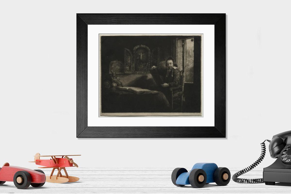 Shown hanging in a room: Modern 14"x12" (36x31cm)