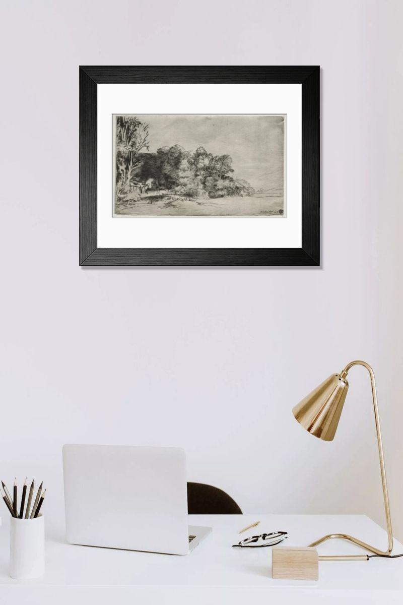Shown hanging in a room: Modern 14"x12" (36x31cm)