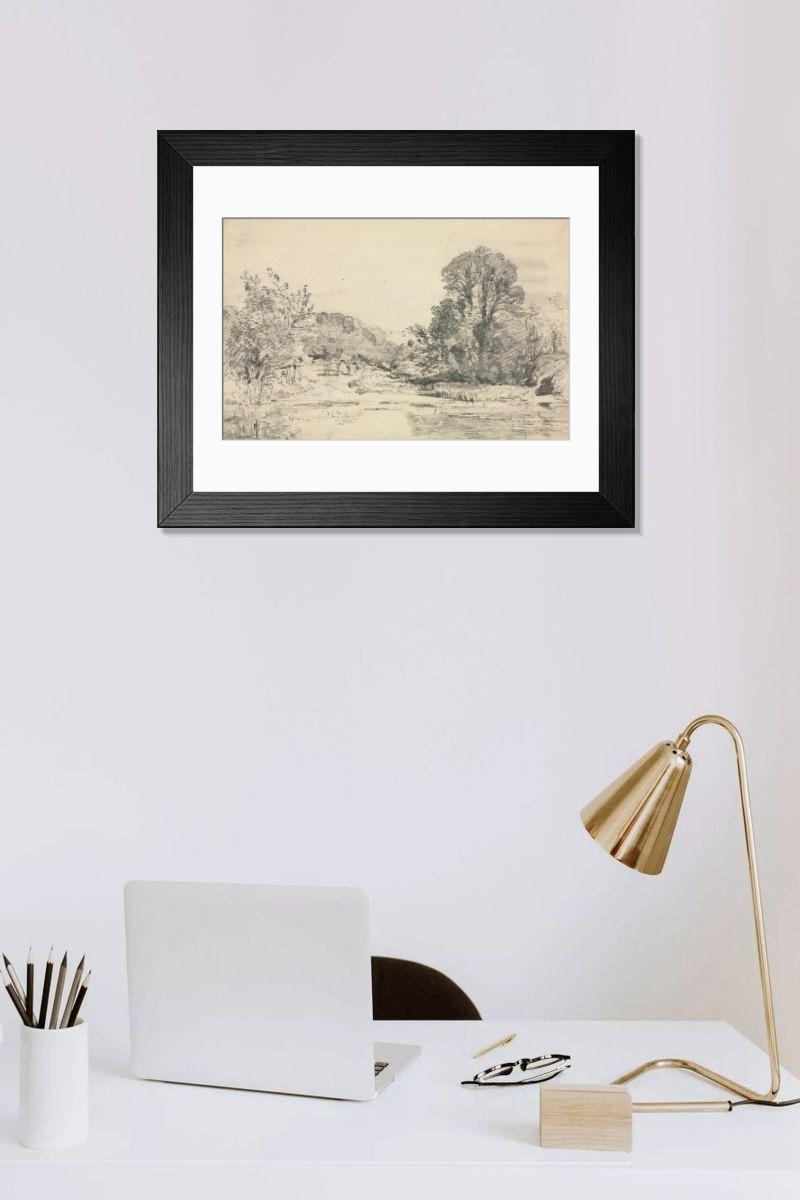 Shown hanging in a room: Modern 14"x12" (36x31cm)