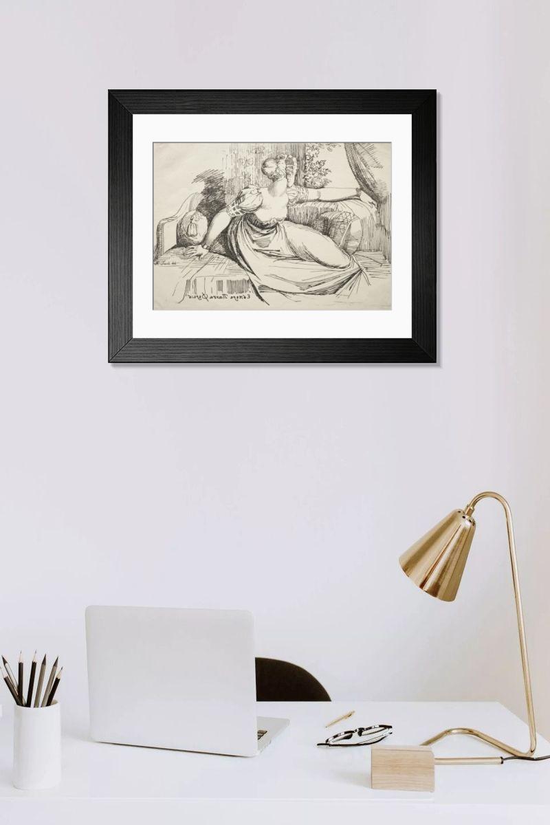 Shown hanging in a room: Modern 14"x12" (36x31cm)