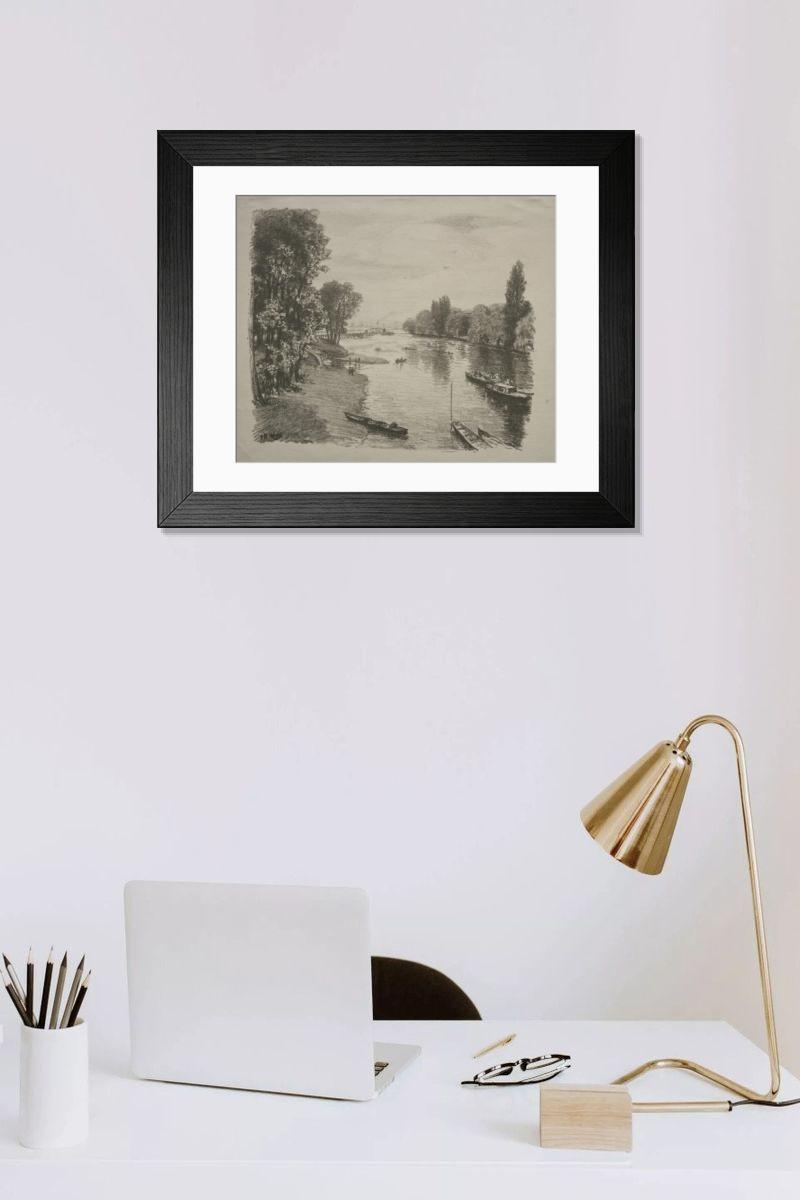 Shown hanging in a room: Modern 14"x12" (36x31cm)