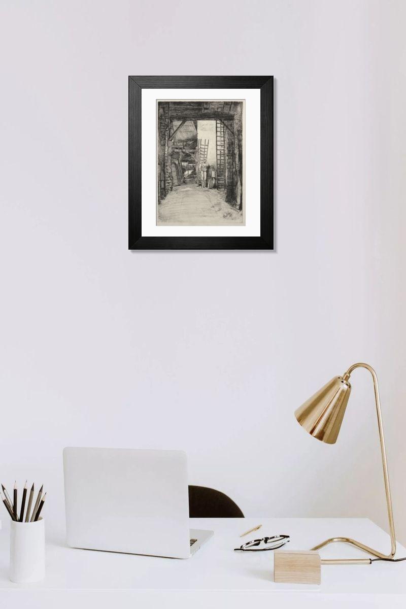 Shown hanging in a room: Modern 14"x12" (36x31cm)