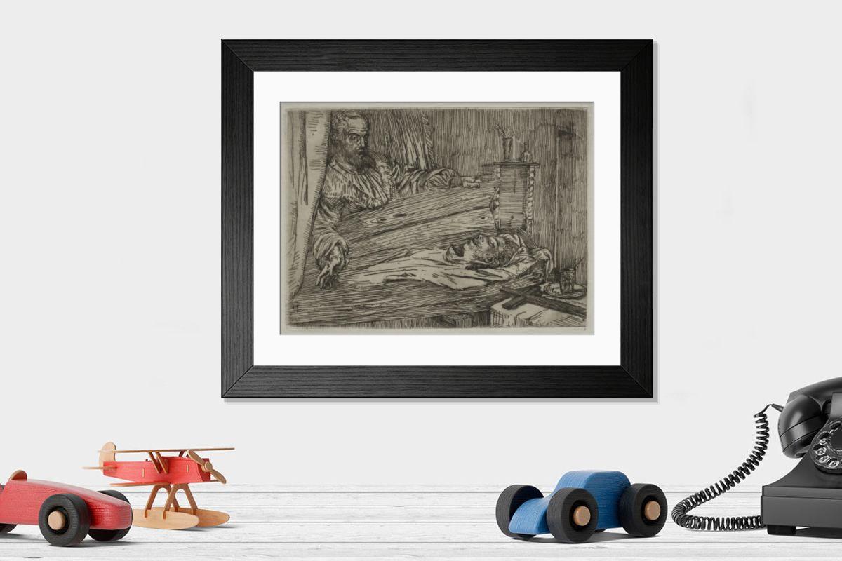 Shown hanging in a room: Modern 14"x12" (36x31cm)