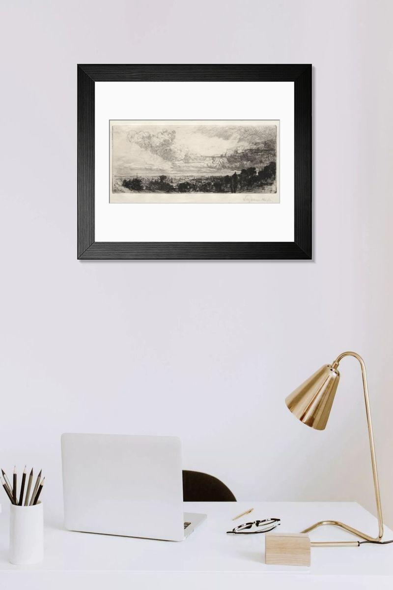 Shown hanging in a room: Modern 14"x12" (36x31cm)