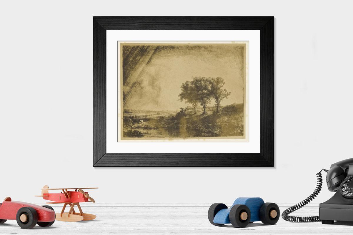 Shown hanging in a room: Modern 14"x12" (36x31cm)