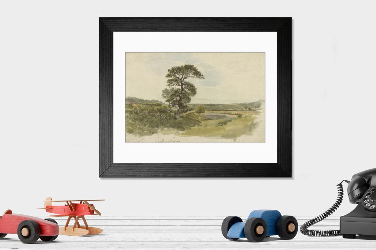 Shown hanging in a room: Modern 14"x12" (36x31cm)