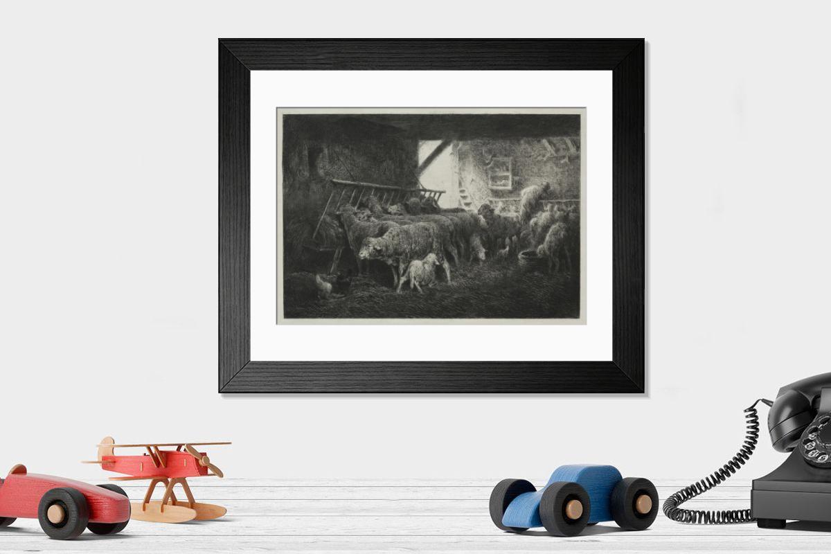 Shown hanging in a room: Modern 14"x12" (36x31cm)