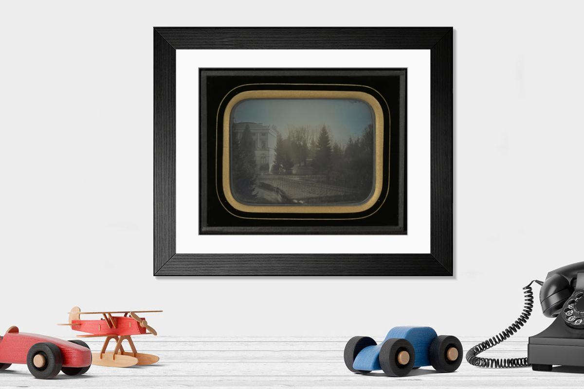 Shown hanging in a room: Modern 14"x12" (36x31cm)