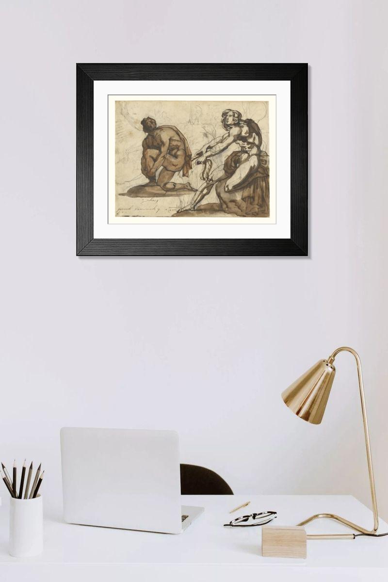 Shown hanging in a room: Modern 14"x12" (36x31cm)