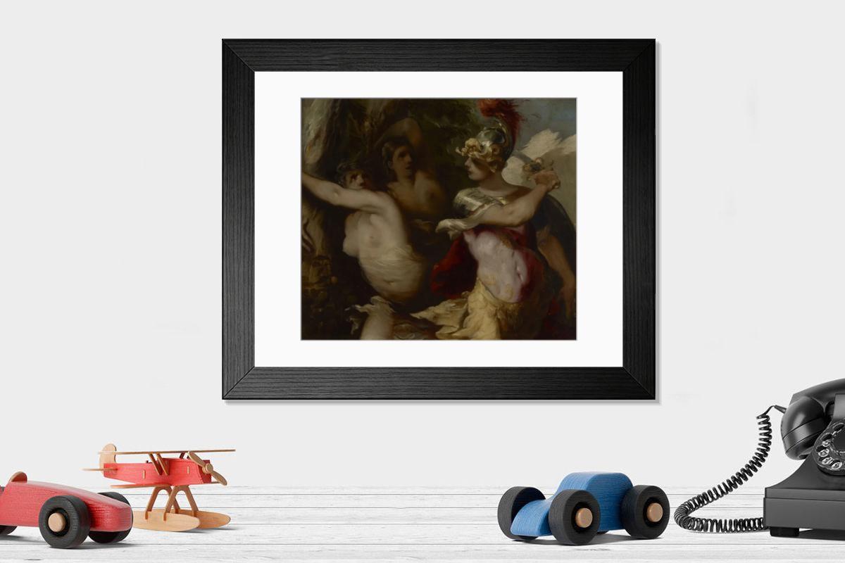 Shown hanging in a room: Modern 14"x12" (36x31cm)