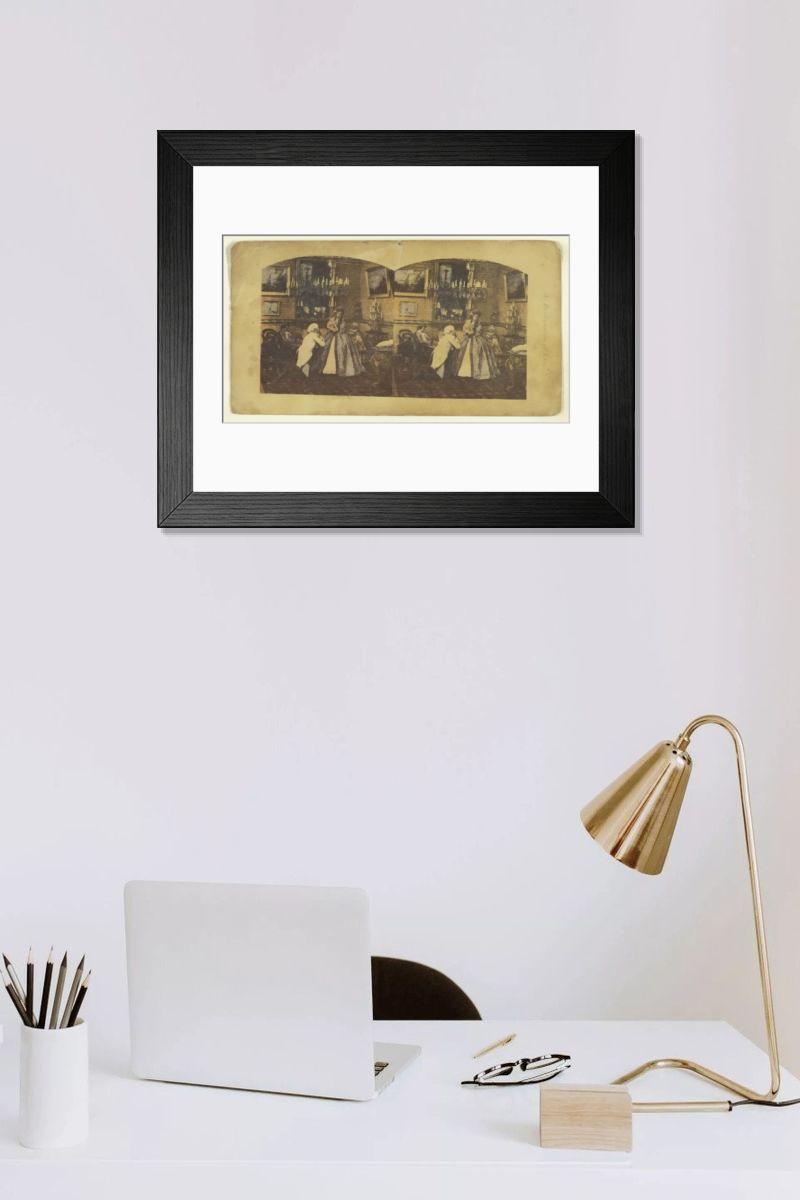 Shown hanging in a room: Modern 14"x12" (36x31cm)