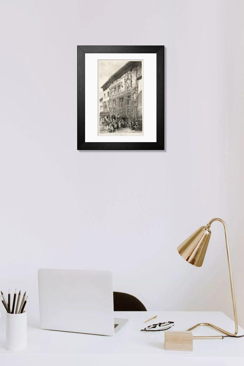 Shown hanging in a room: Modern 14"x12" (36x31cm)