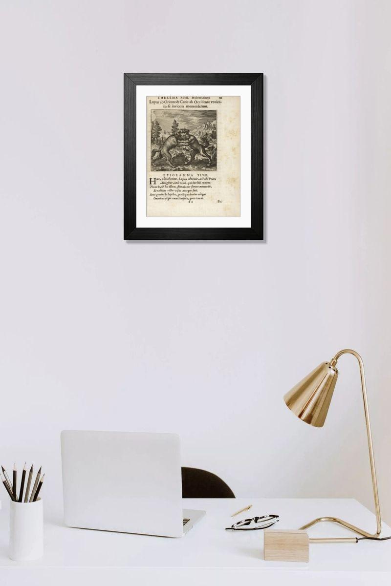 Shown hanging in a room: Modern 14"x12" (36x31cm)