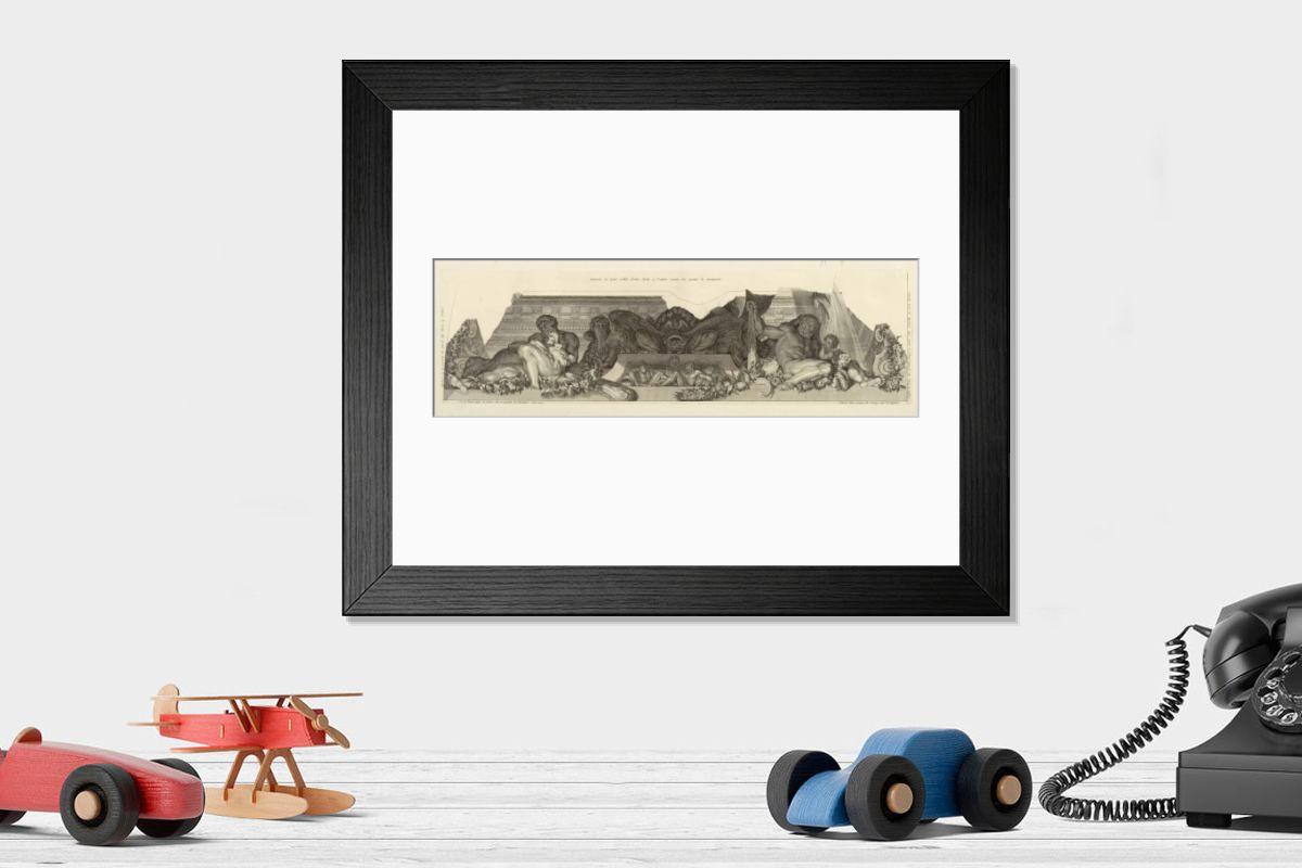 Shown hanging in a room: Modern 14"x12" (36x31cm)