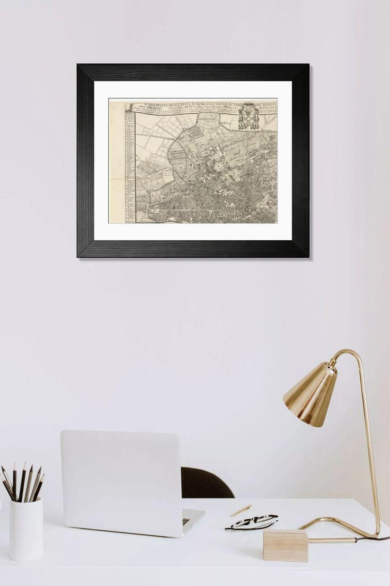 Shown hanging in a room: Modern 14"x12" (36x31cm)