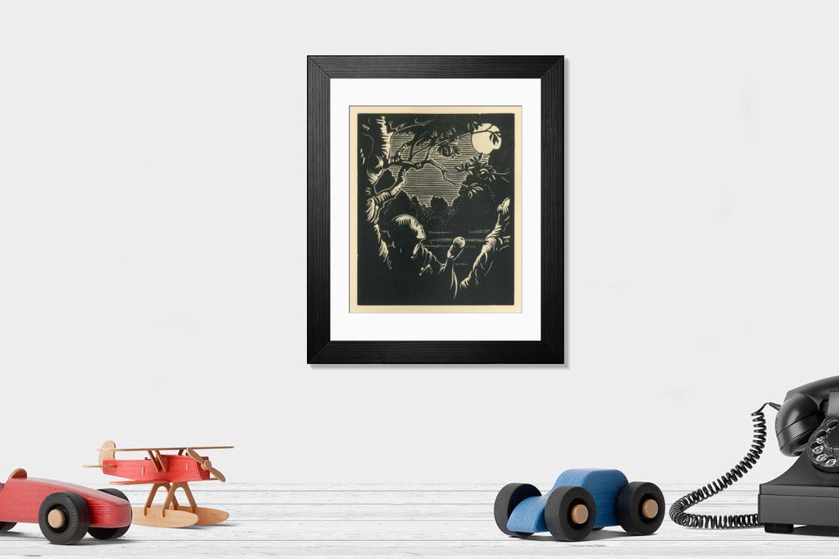 Shown hanging in a room: Modern 14"x12" (36x31cm)