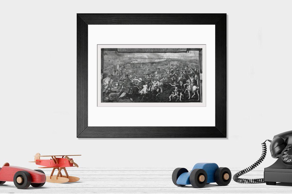 Shown hanging in a room: Modern 14"x12" (36x31cm)