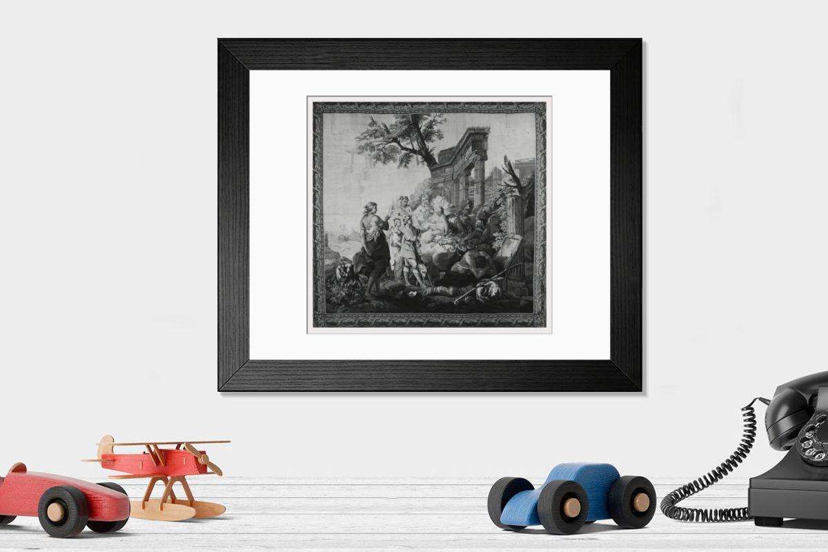 Shown hanging in a room: Modern 14"x12" (36x31cm)