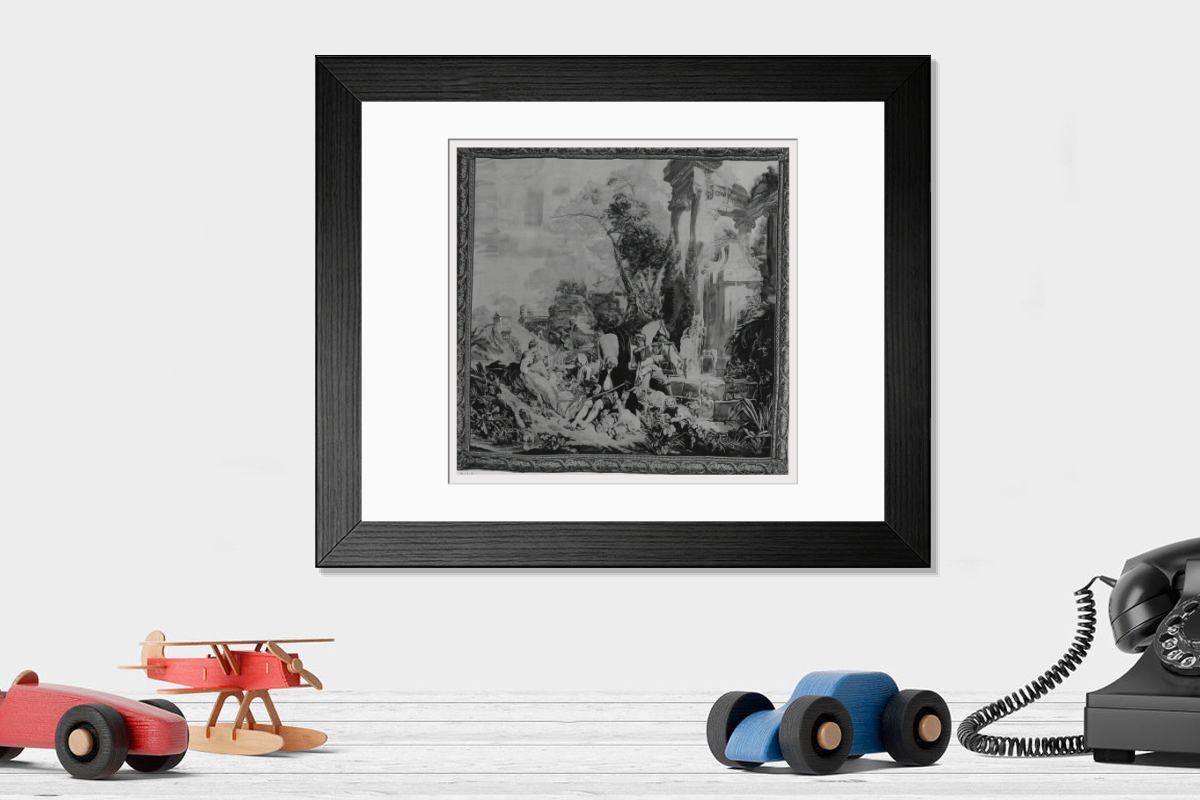 Shown hanging in a room: Modern 14"x12" (36x31cm)