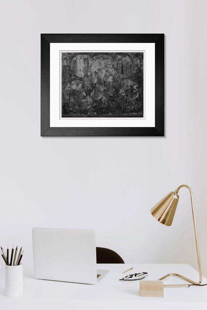 Shown hanging in a room: Modern 14"x12" (36x31cm)