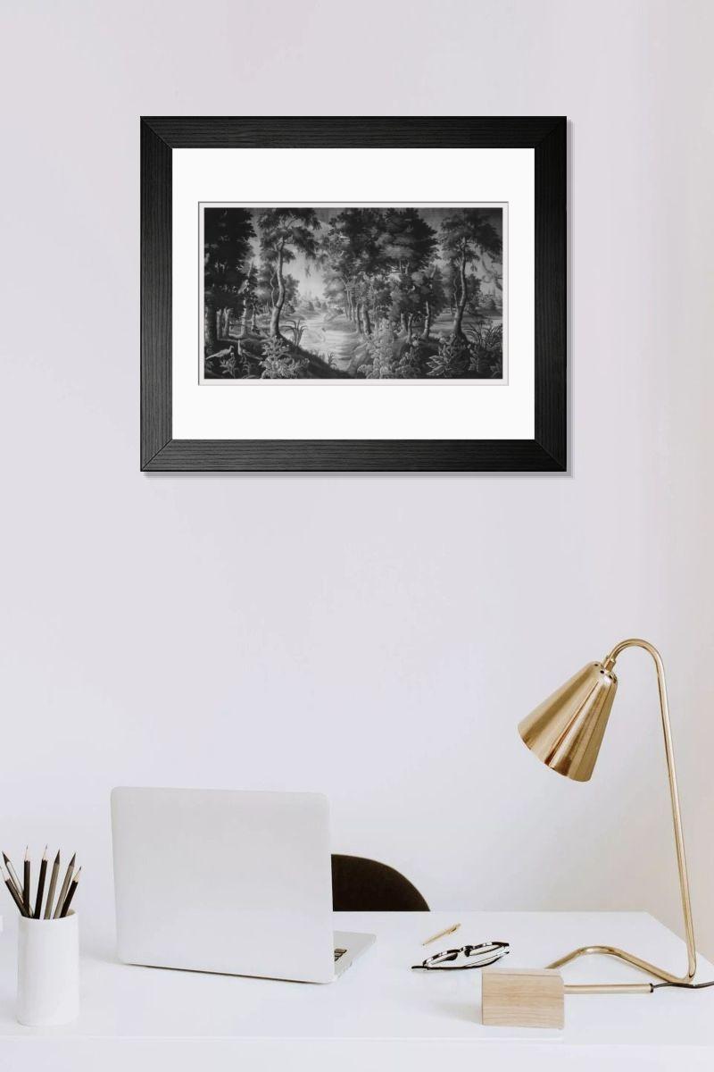 Shown hanging in a room: Modern 14"x12" (36x31cm)