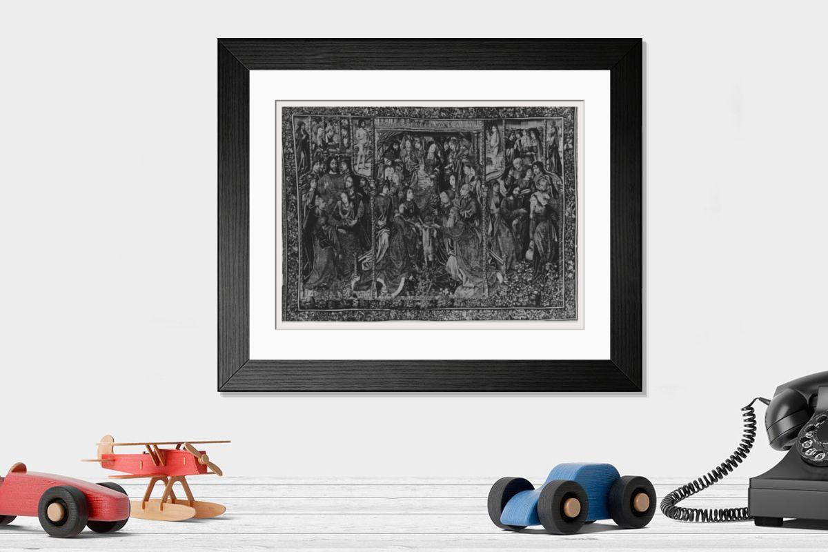 Shown hanging in a room: Modern 14"x12" (36x31cm)