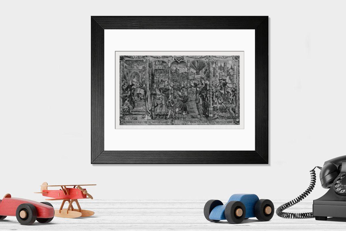 Shown hanging in a room: Modern 14"x12" (36x31cm)