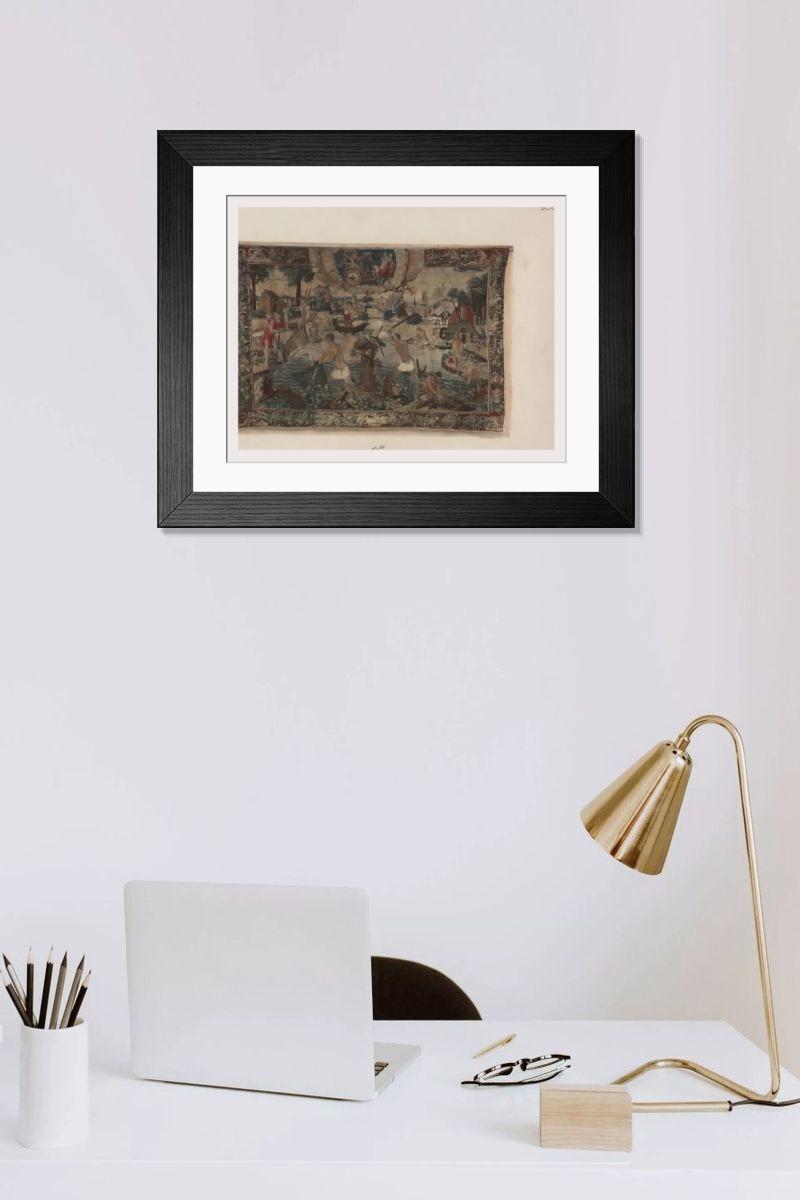 Shown hanging in a room: Modern 14"x12" (36x31cm)