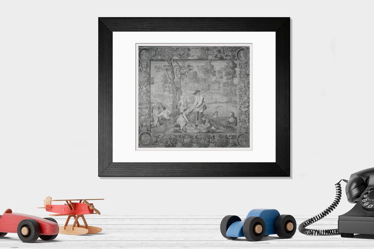 Shown hanging in a room: Modern 14"x12" (36x31cm)