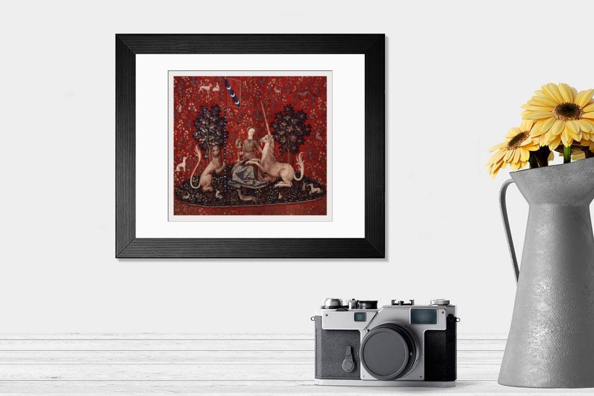 Shown hanging in a room: Modern 14"x12" (36x31cm)