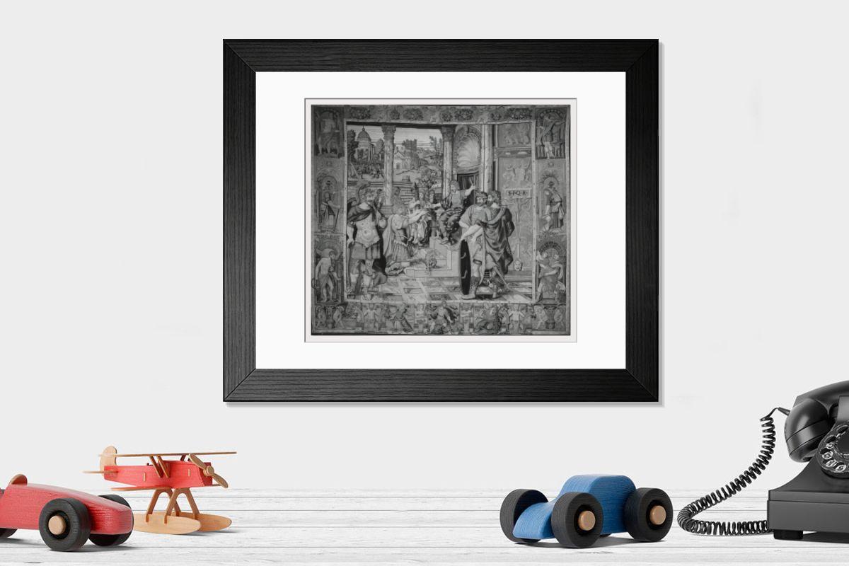 Shown hanging in a room: Modern 14"x12" (36x31cm)