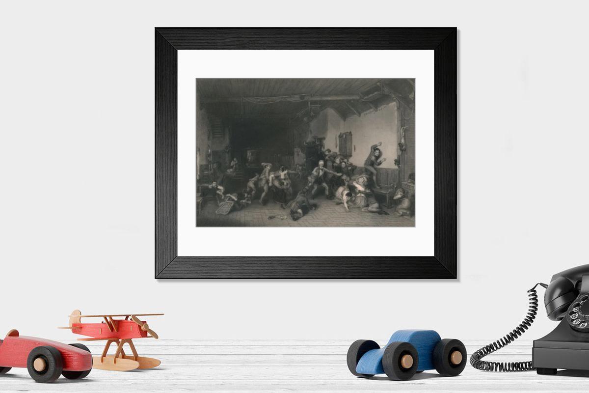 Shown hanging in a room: Modern 14"x12" (36x31cm)