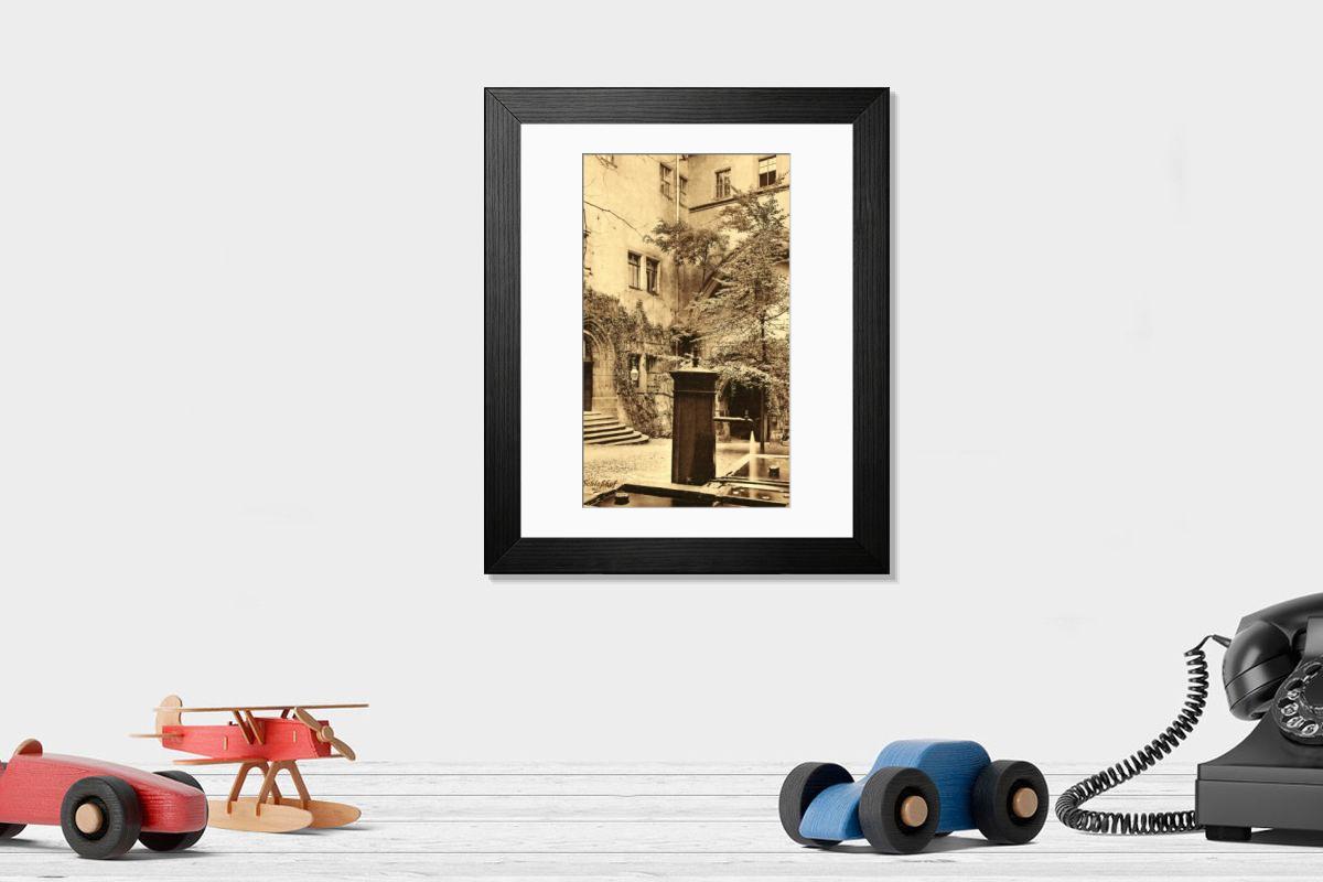 Shown hanging in a room: Modern 14"x12" (36x31cm)