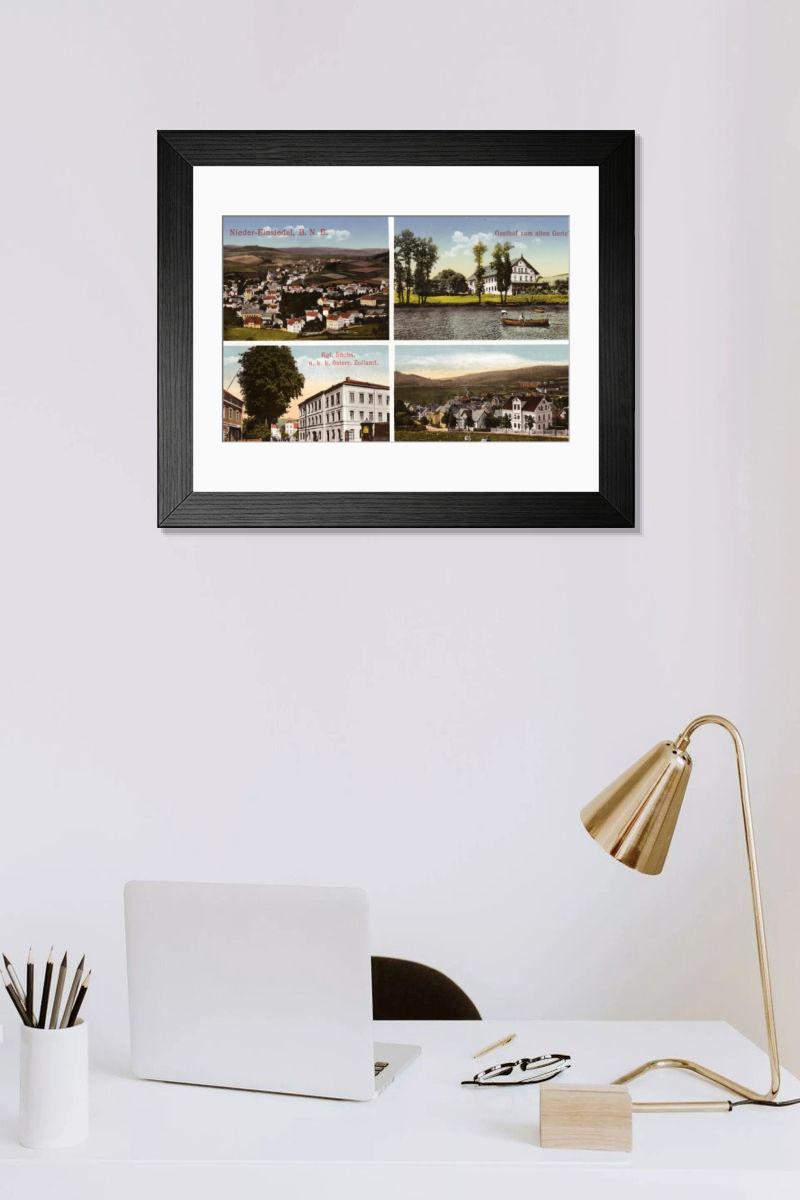 Shown hanging in a room: Modern 14"x12" (36x31cm)