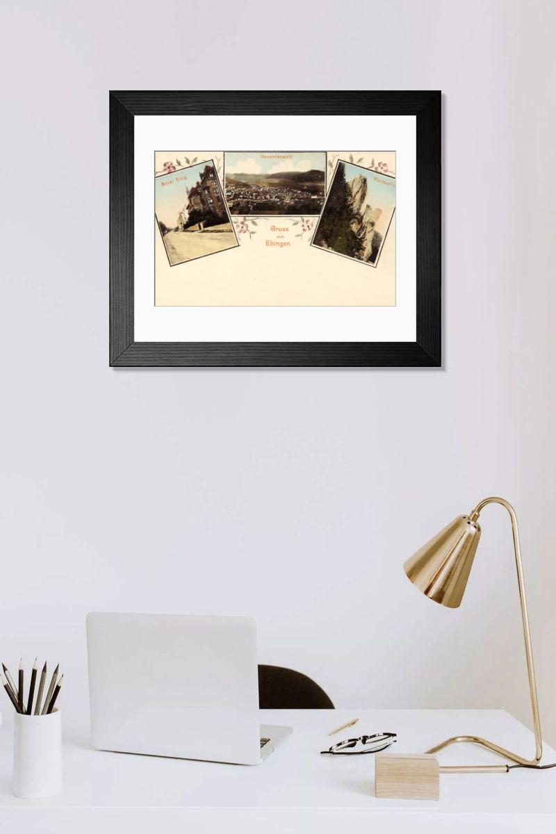 Shown hanging in a room: Modern 14"x12" (36x31cm)