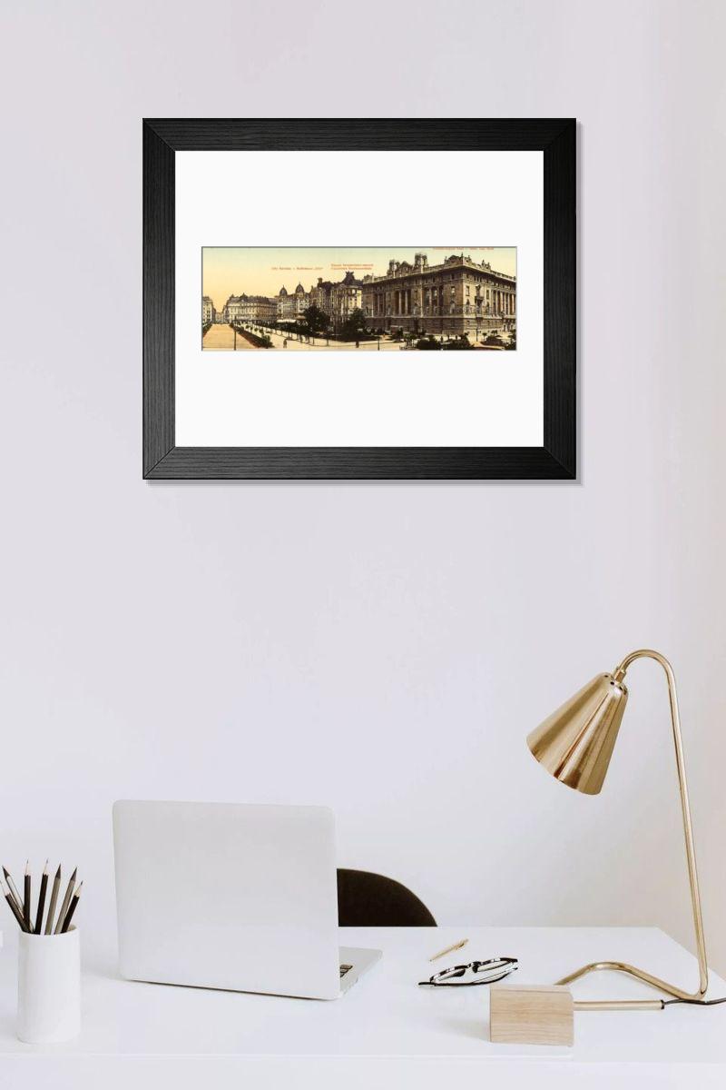 Shown hanging in a room: Modern 14"x12" (36x31cm)