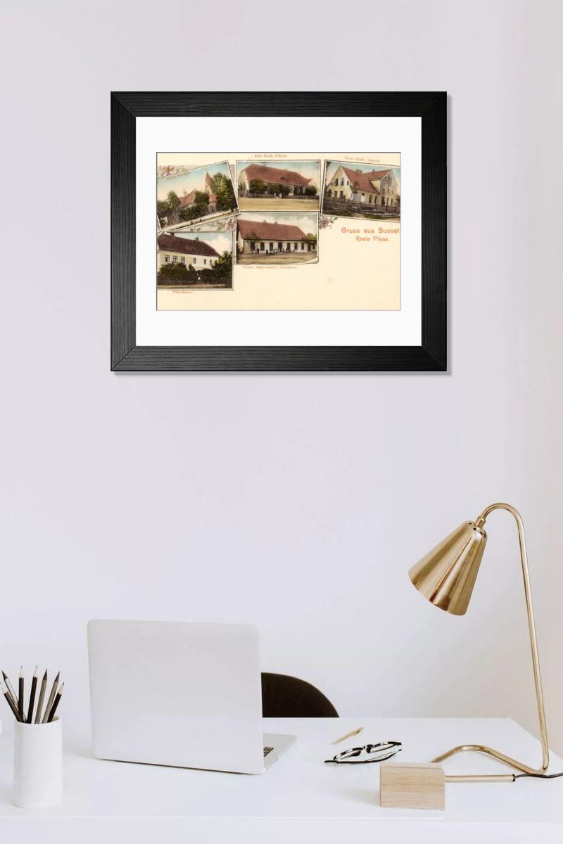 Shown hanging in a room: Modern 14"x12" (36x31cm)