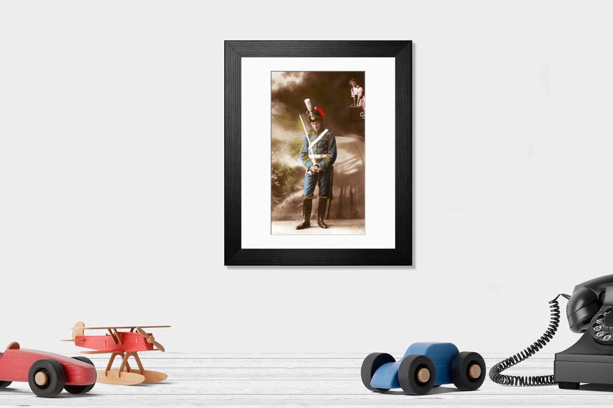 Shown hanging in a room: Modern 14"x12" (36x31cm)