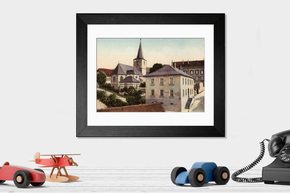 Shown hanging in a room: Modern 14"x12" (36x31cm)