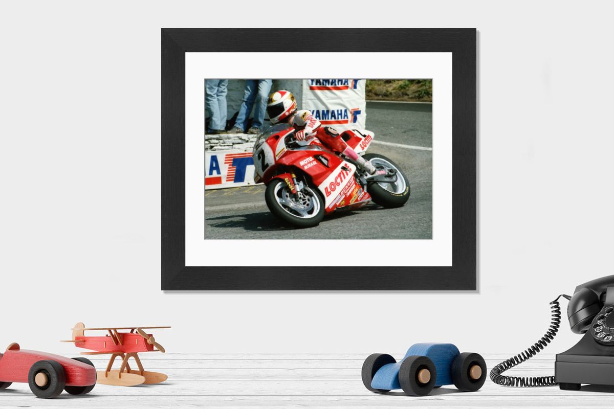 RACING the MOON TOUR ’95-’96 BORN IN 66 Framed Print of 1991 Senior TT Brian Morrison (Loctite Yamaha