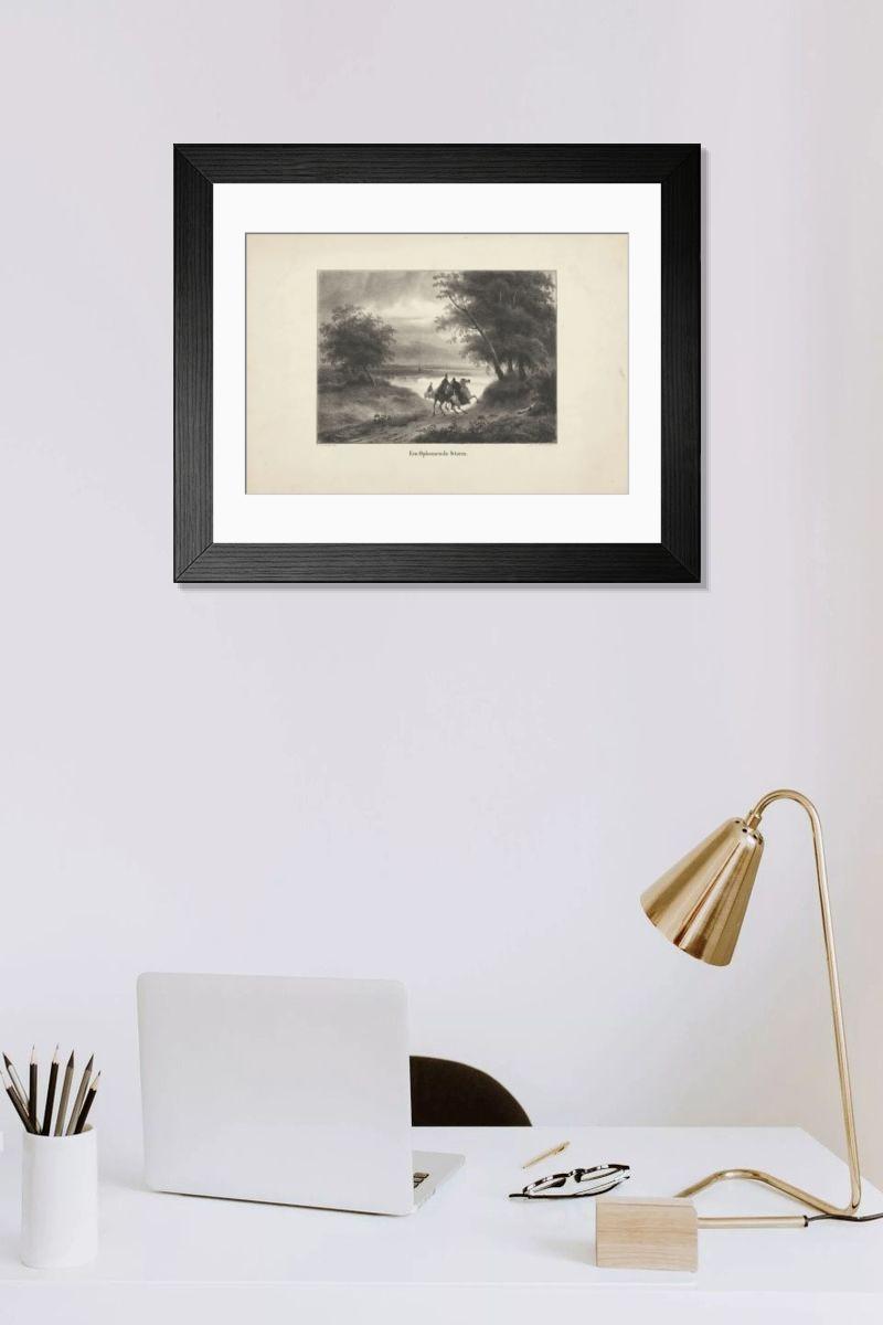 Shown hanging in a room: Modern 14"x12" (36x31cm)