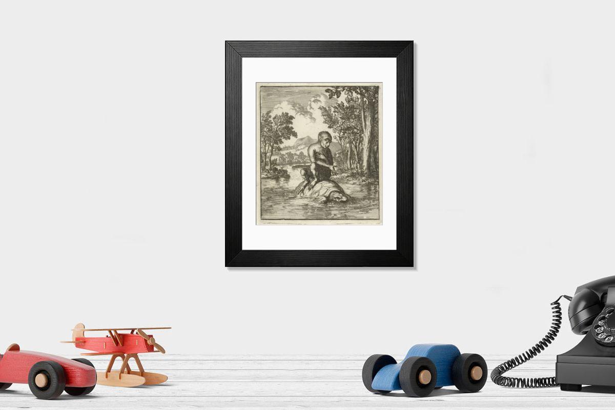 Shown hanging in a room: Modern 14"x12" (36x31cm)