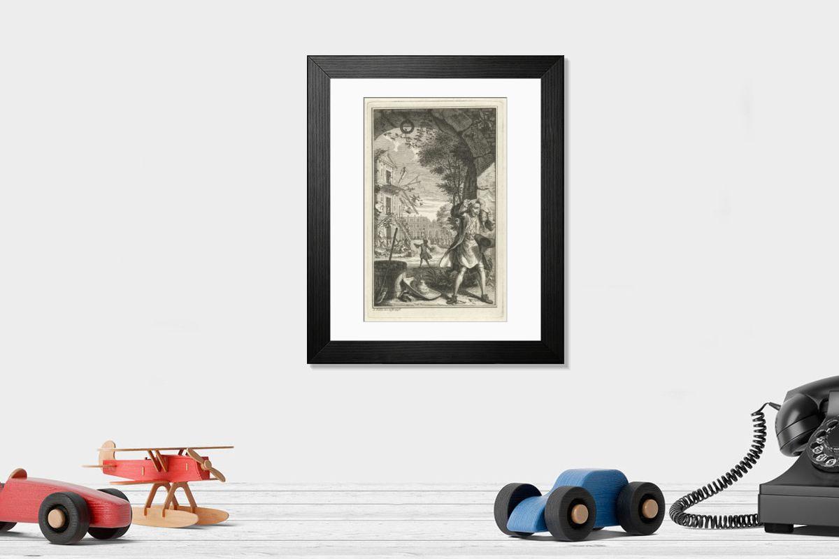 Shown hanging in a room: Modern 14"x12" (36x31cm)