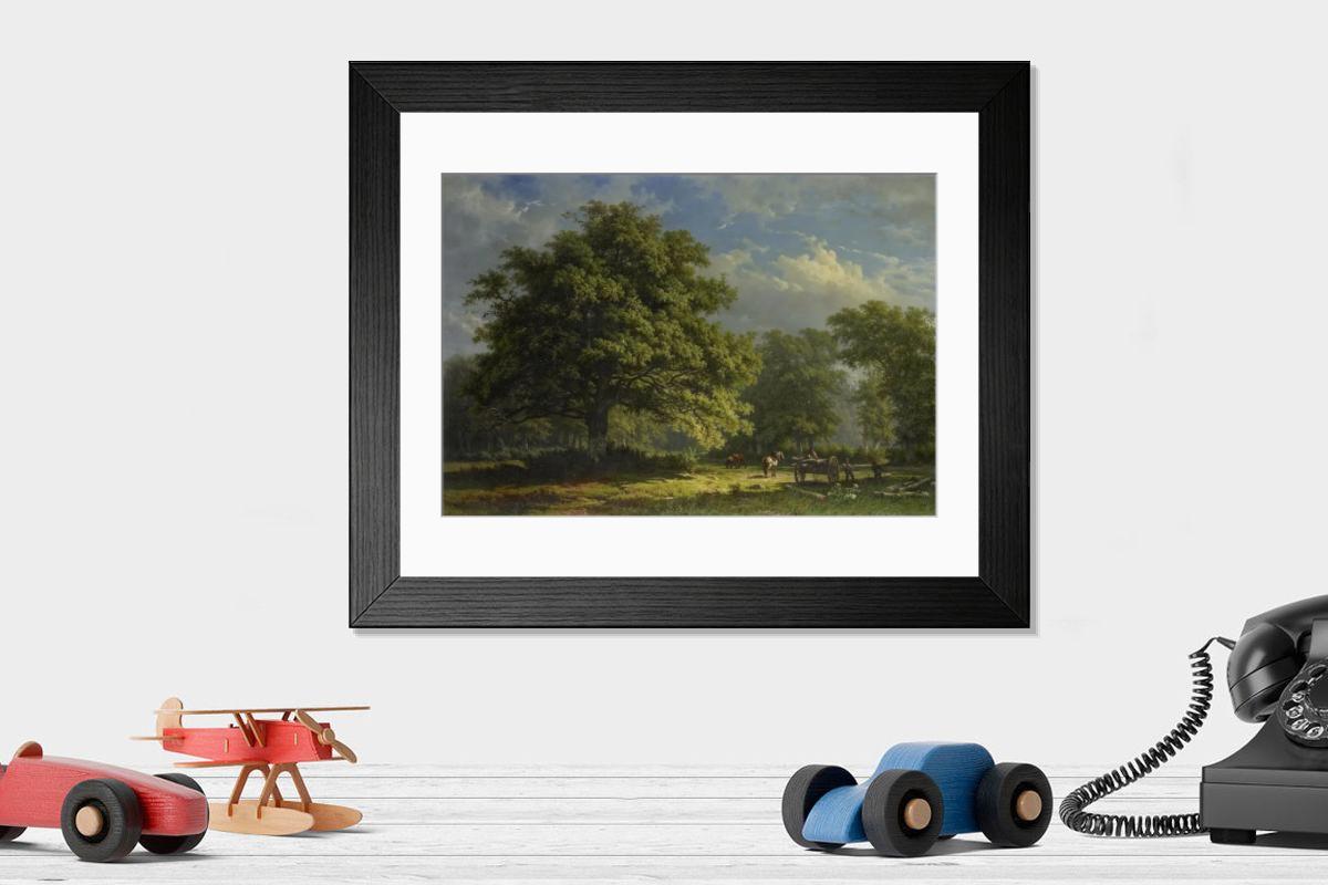 Shown hanging in a room: Modern 14"x12" (36x31cm)