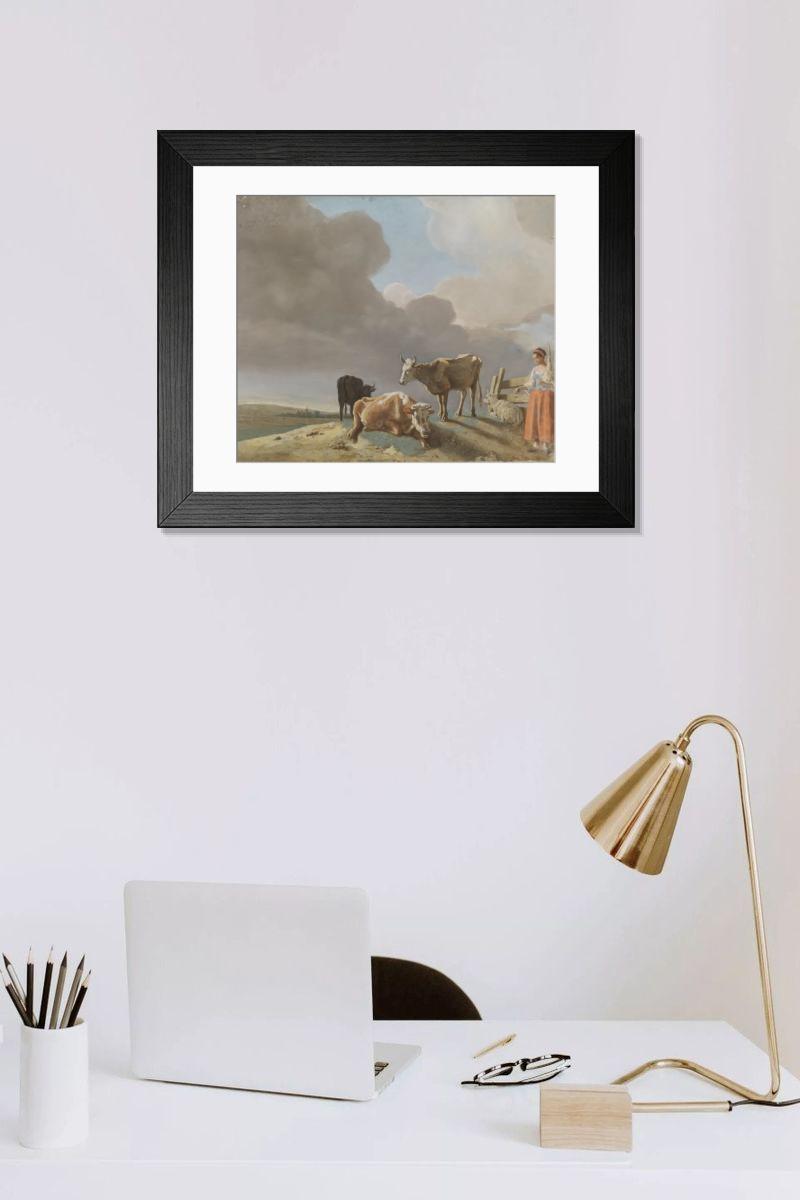Shown hanging in a room: Modern 14"x12" (36x31cm)