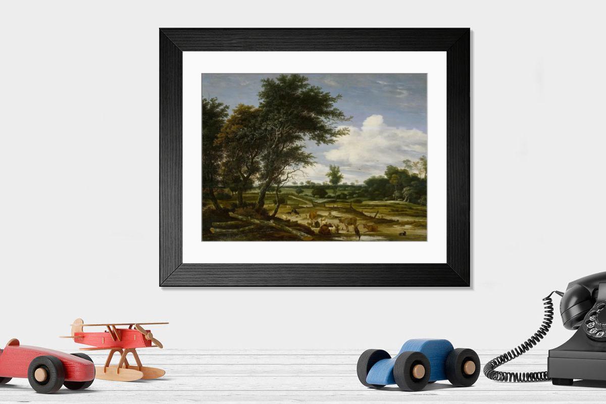 Shown hanging in a room: Modern 14"x12" (36x31cm)