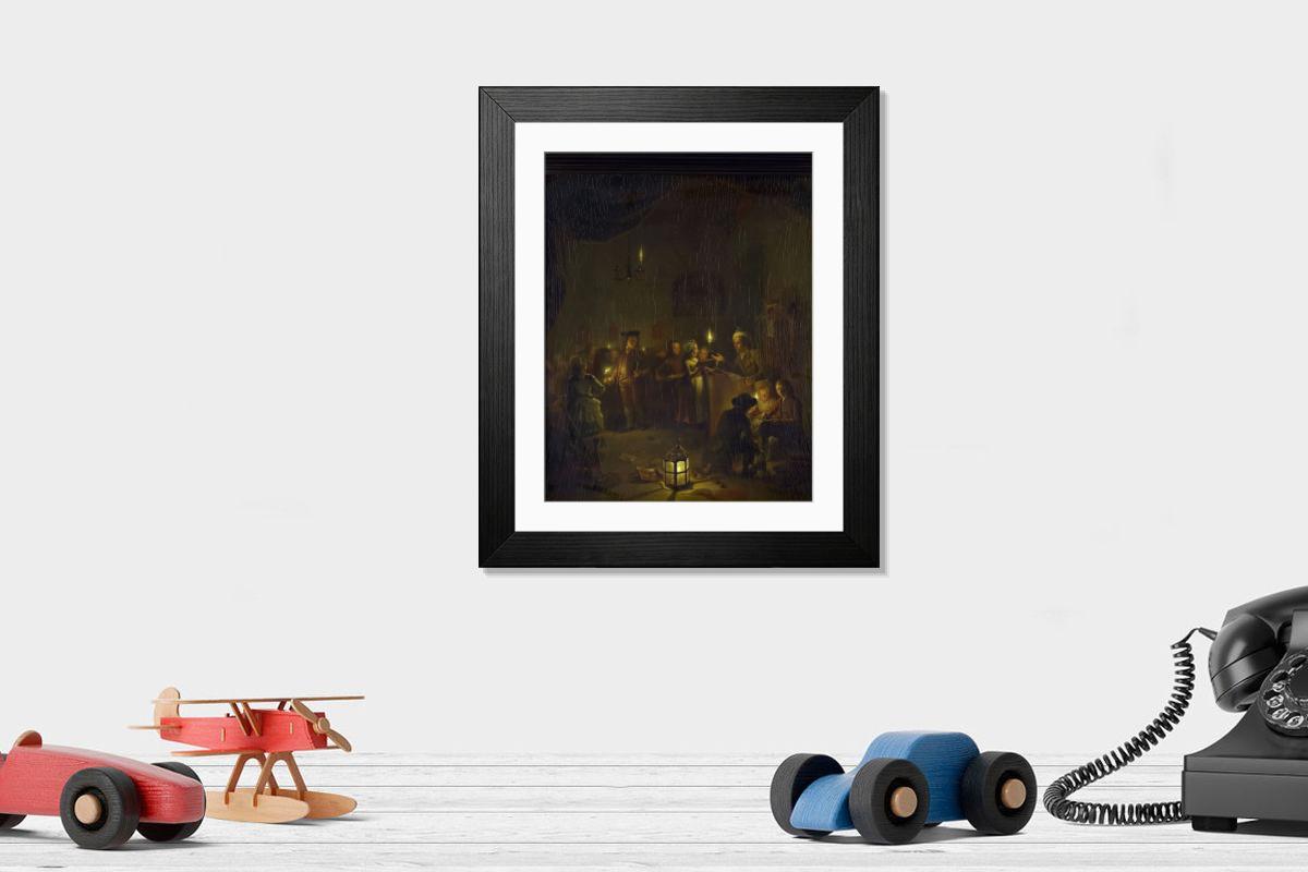 Shown hanging in a room: Modern 14"x12" (36x31cm)