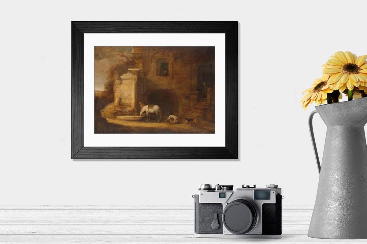 Shown hanging in a room: Modern 14"x12" (36x31cm)